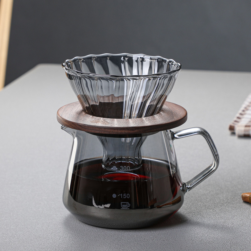 Wholesale glass hand-brewed coffee pot sets, coffee filter cups, sharing POTS, coffee brewing POTS, and coffee utensils can be printed with loge pic 15