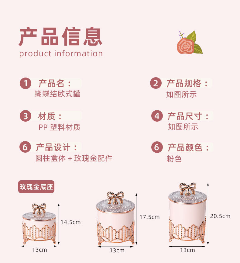 European-style Muslim cross-border home storage jars, tableware, table ornaments, table kitchen storage, European-style sugar jars pic 4