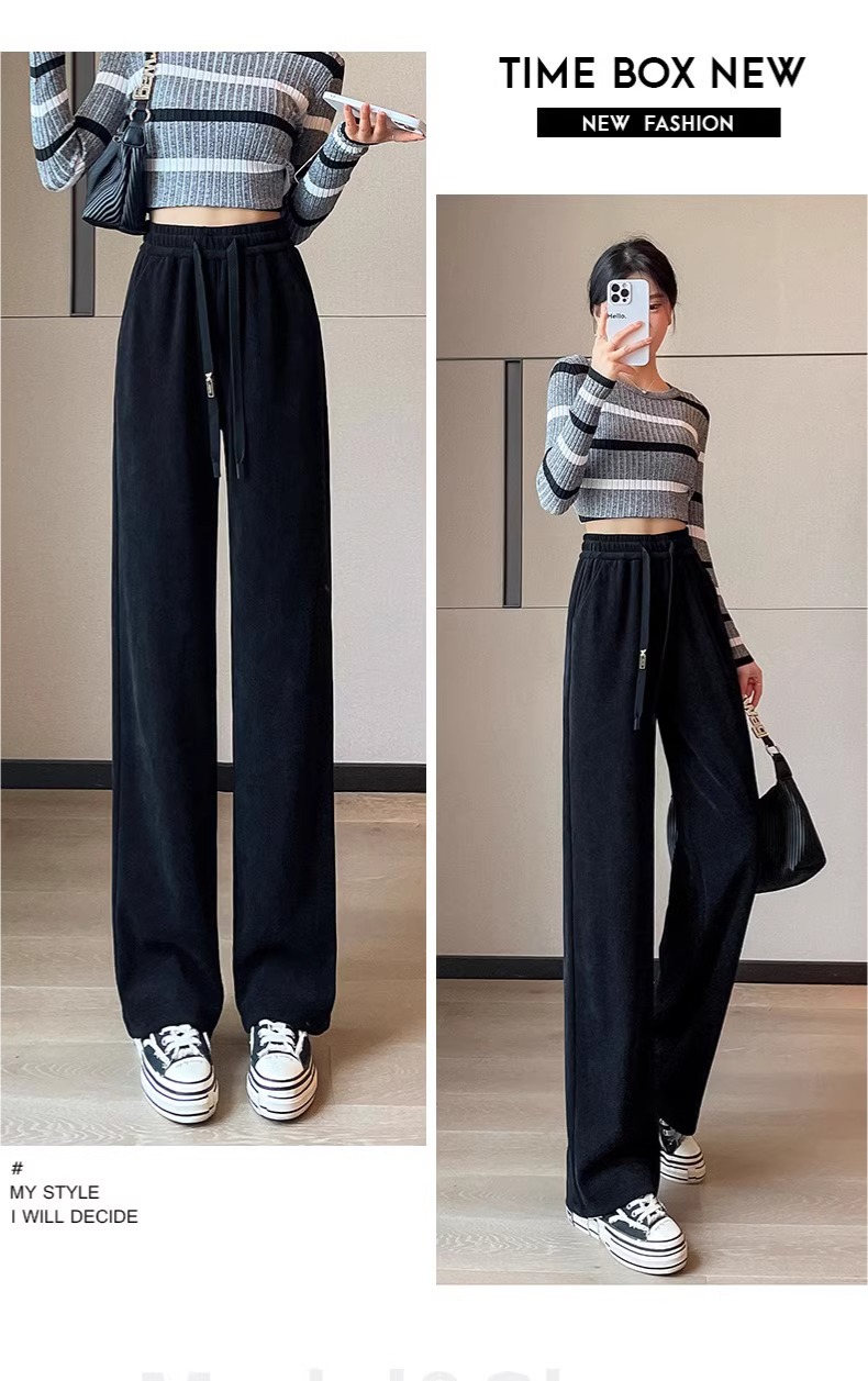窄版阔腿裤子女2024春季新款高腰显瘦直筒裤休闲拖地长裤通勤风详情17