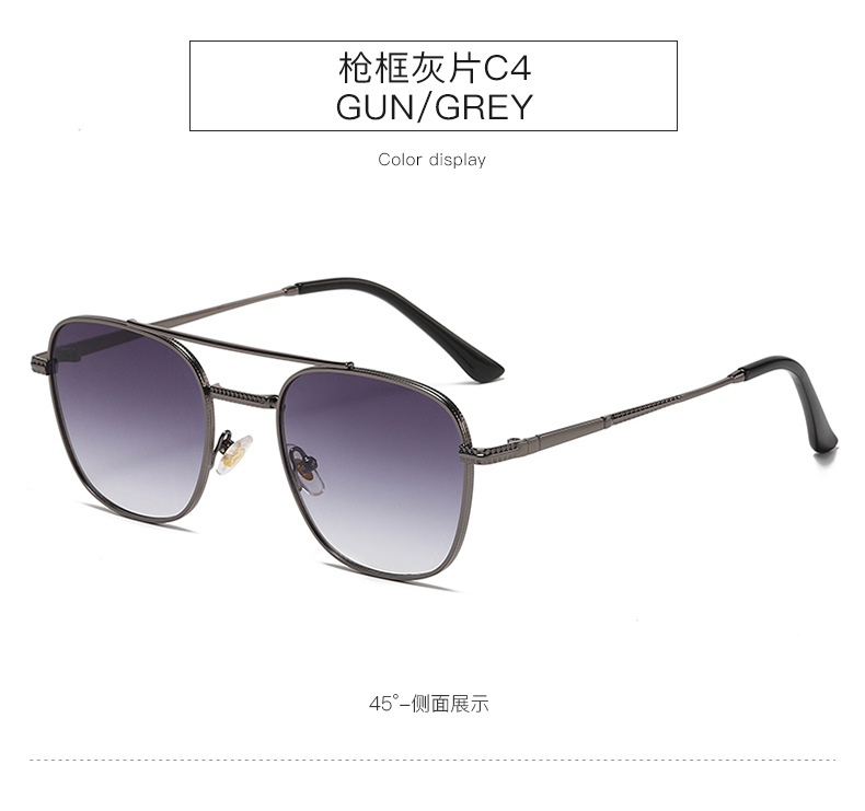 新款复古方框墨镜时尚网红同款金属太阳镜男潮工厂批发sunglasses详情8