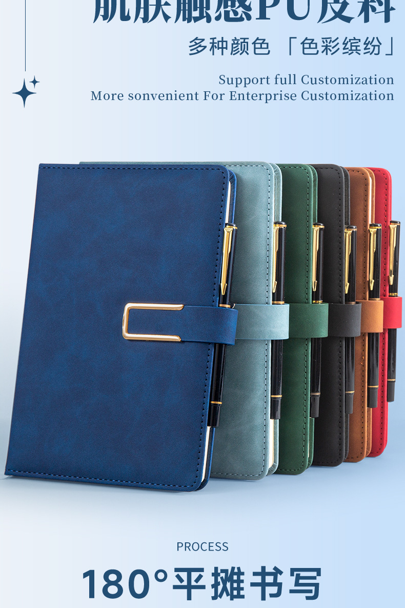 a5 Notebook Customized Premium Set: Notepad, Diary, Soft Leather Office and Enterprise Customized Gift box, logo printable, office supplies customized pic 6