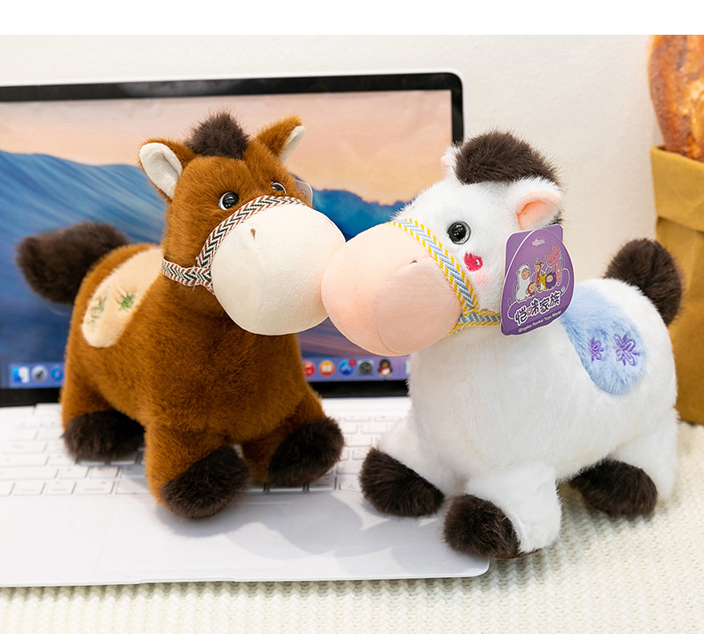Simulated Little horse plush toy, zodiac horse figurine, table companion, living room decoration doll, a gift for girls and children pic 13
