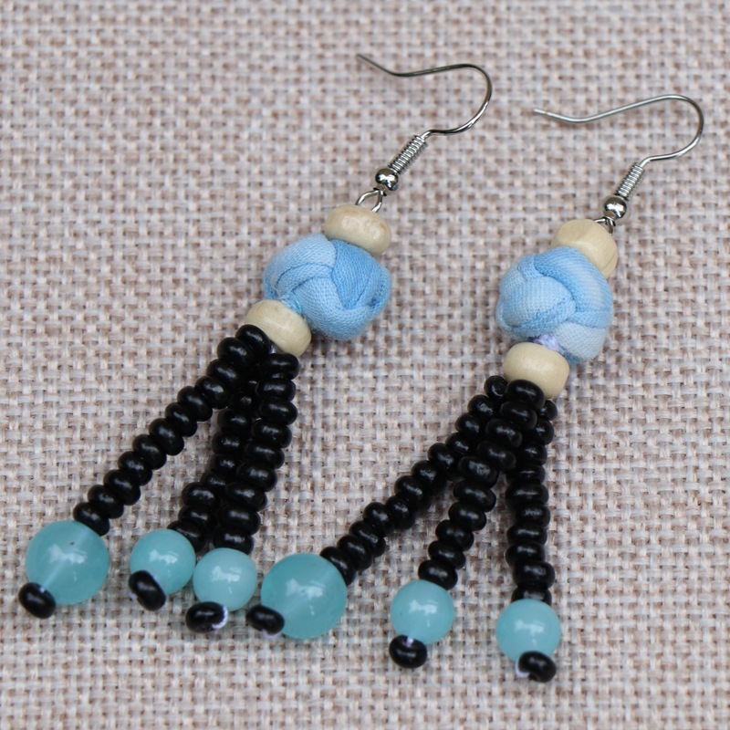 民族特色布艺扎染耳环时尚民族风女大理丽江舞台舞蹈饰品配饰批发详情8