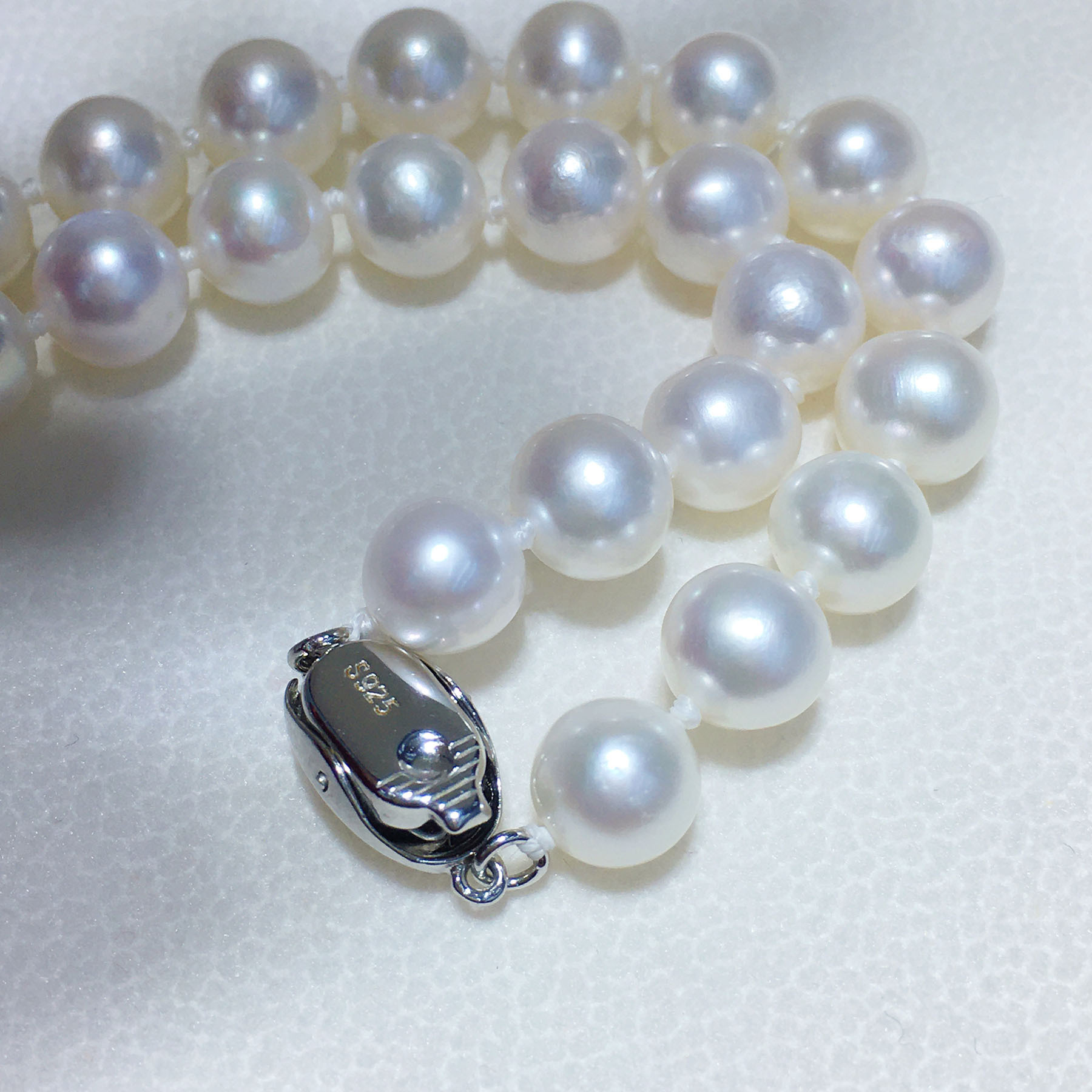 Retro plain chain collarbone chain tian Ran freshwater 7, 8, 9 round slightly flawed bright light pearl necklace finished product wholesale pic 15