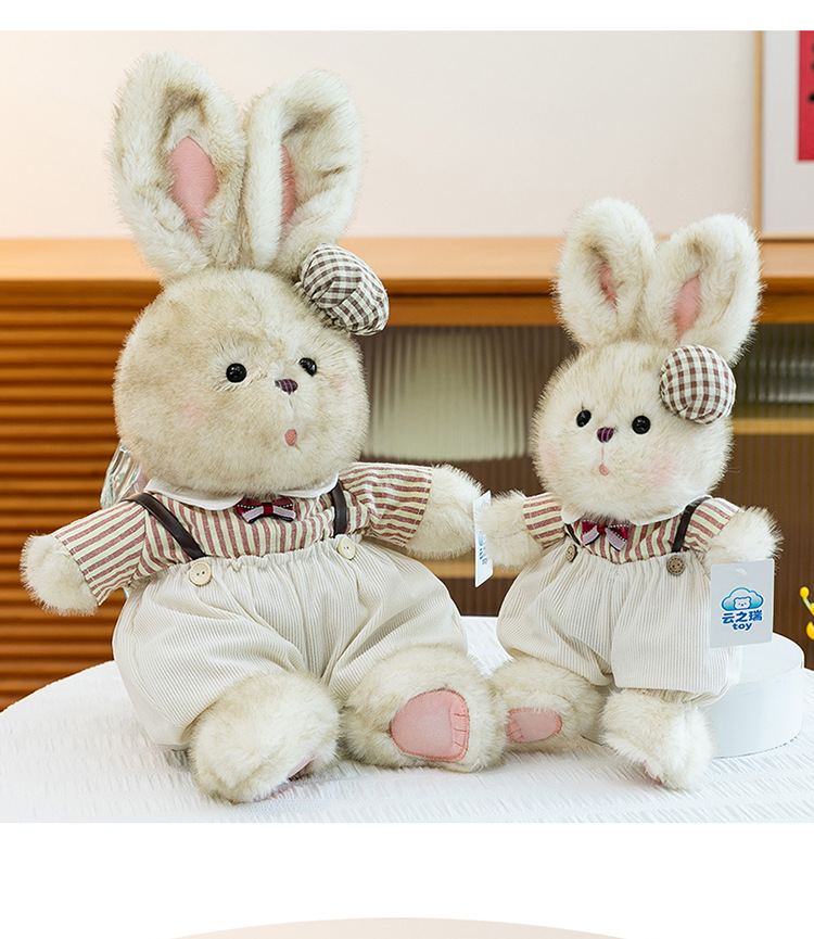 A pair of cute couple rabbit dolls, little white rabbit plush toys, bedpress dolls, wedding gift ornaments pic 11