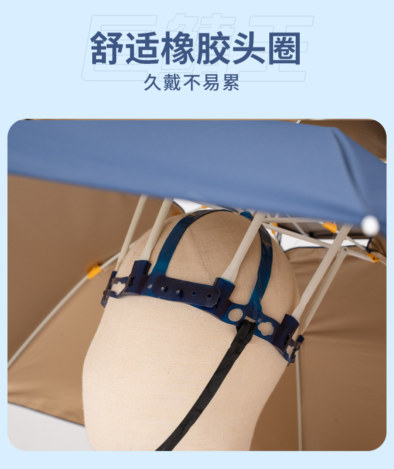 钓鱼伞帽头戴伞折叠户外防晒遮阳伞大号双层帽子雨伞便携防雨钓伞详情11