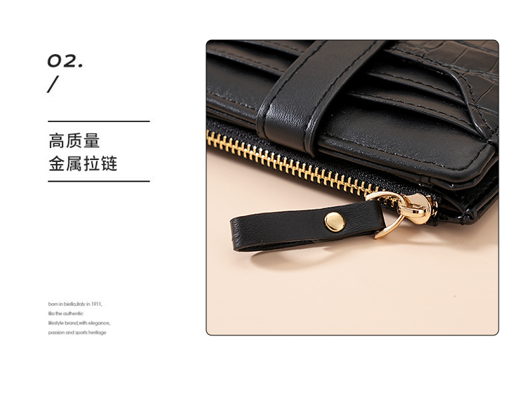 跨境女士马卡龙短款韩版钱包鳄鱼纹多卡位日常百搭清新女士钱包详情15