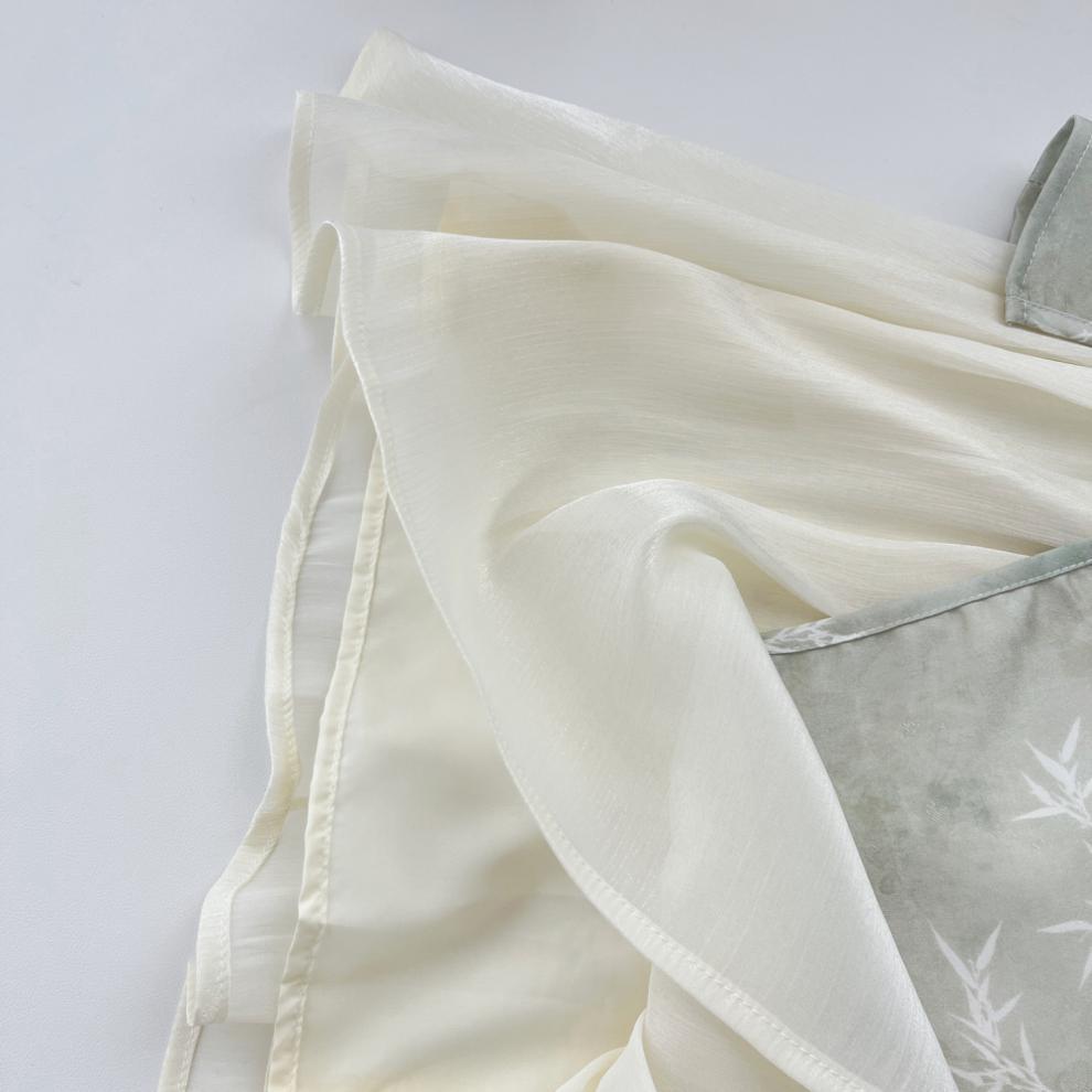 杨大卷国风假两件收腰连衣裙新中式绿色改良旗袍女不规则拼接清冷详情14