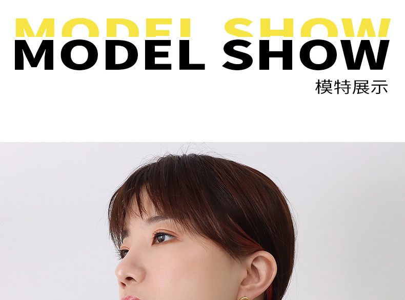 法式choker夸张U形耳环镶嵌锆石设计耳饰钛钢镀18K金饰品配饰女详情19