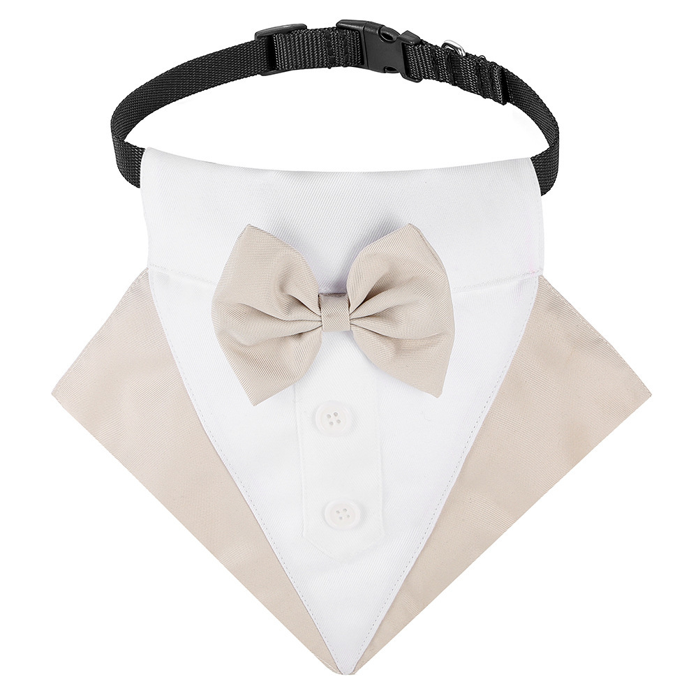 New wedding suit, pet saliva towel, dog collar, pet triangle towel, pet bow tie, wedding suit triangle towel pic 3