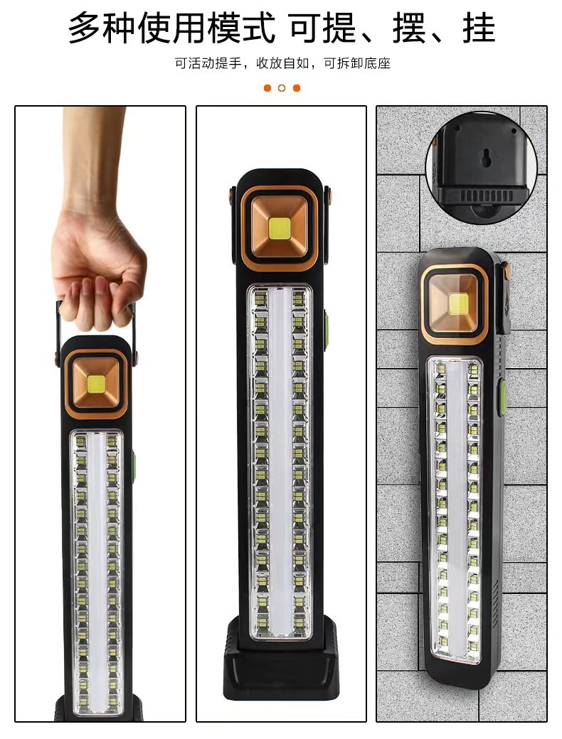 Solar-powered portable lamp, outdoor multi-functional emergency light, led flashlight, emergency lighting lamp 6866T pic 10