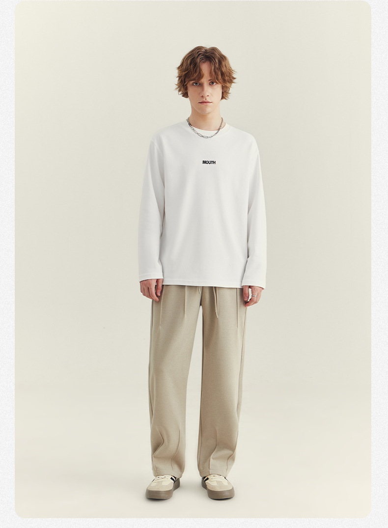 APO男装|2024秋季新款男士长袖T恤潮流宽松刺绣圆领打底衫男上衣详情16