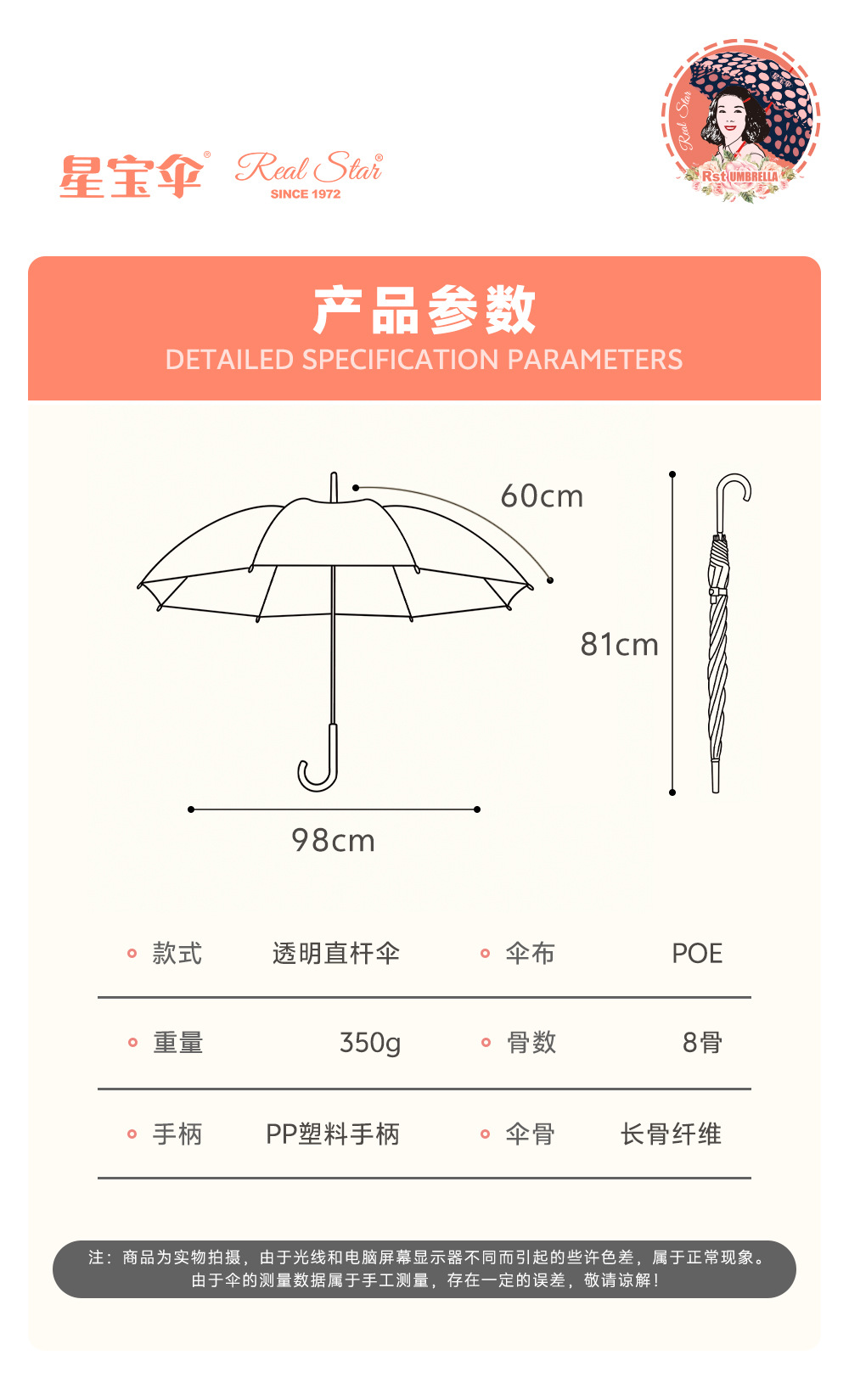 新款3D图案长柄雨伞塑料伞轻奢女生花绘满版热转印刷POE伞现货详情12