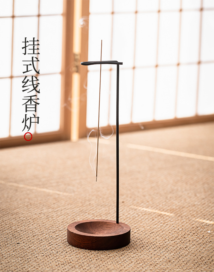 The base of the incense stick has a high-end feel and does not dust. The sandalwood incense holder can be hung upside down. The incense holder of the incense burner and the incense tray can be hung pic 7