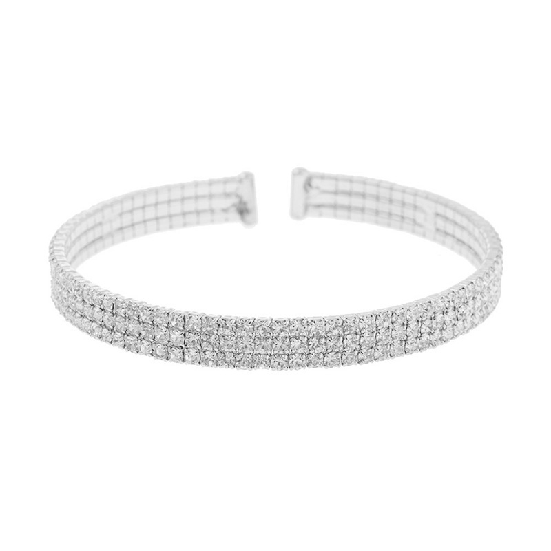 European and American cross-border factory direct sales 15-row full diamond open bracelet, exaggerated and trendy, perfect for balls, banquets, parties and gatherings pic 16