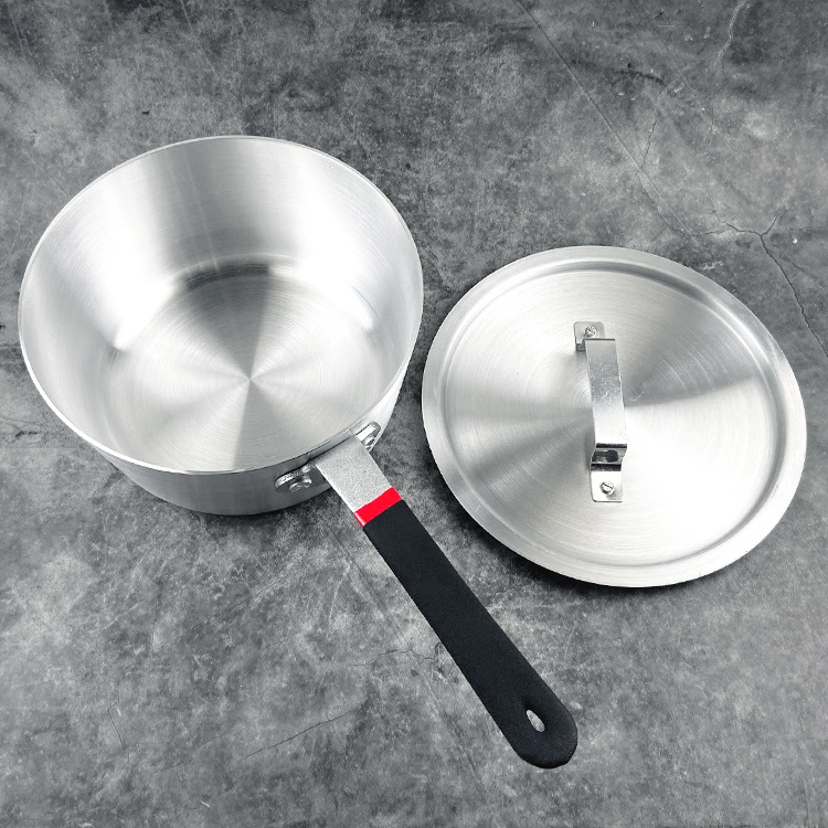 Western-style aluminum sauce pot, commercial restaurant single-handle soup, noodles, ramen, porridge pot, flat steak cooking, sauce collection aluminum pot pic 16