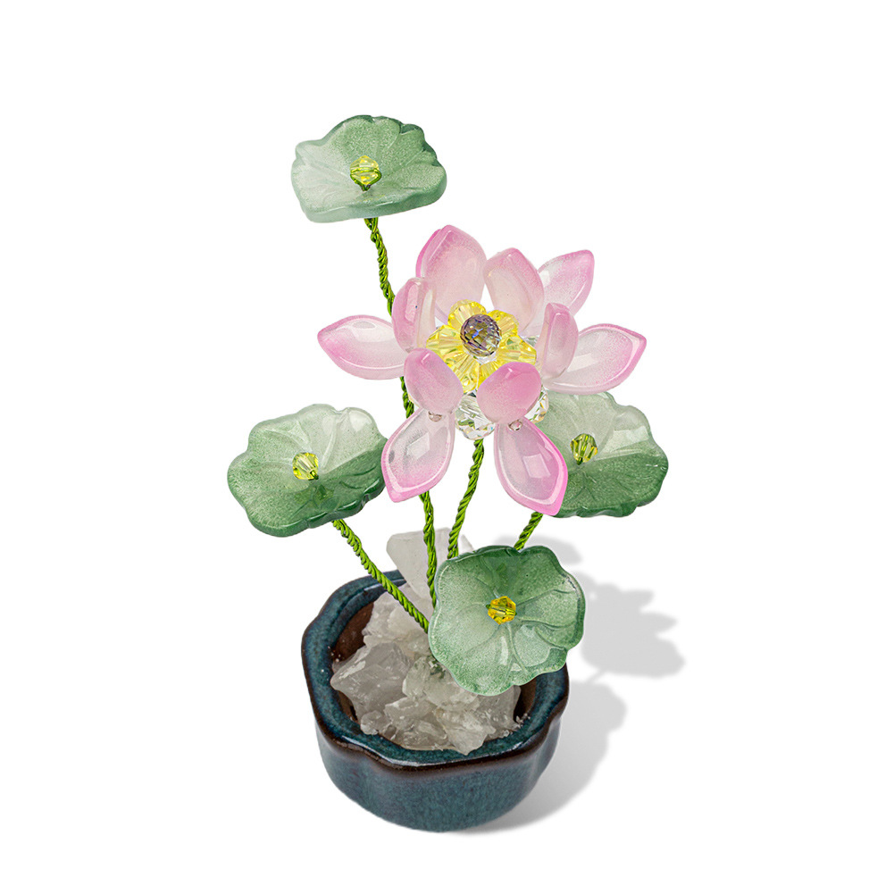 厂家批发网红莲莲清新荷花新款车载摆件工艺品送礼装饰用品男女详情1