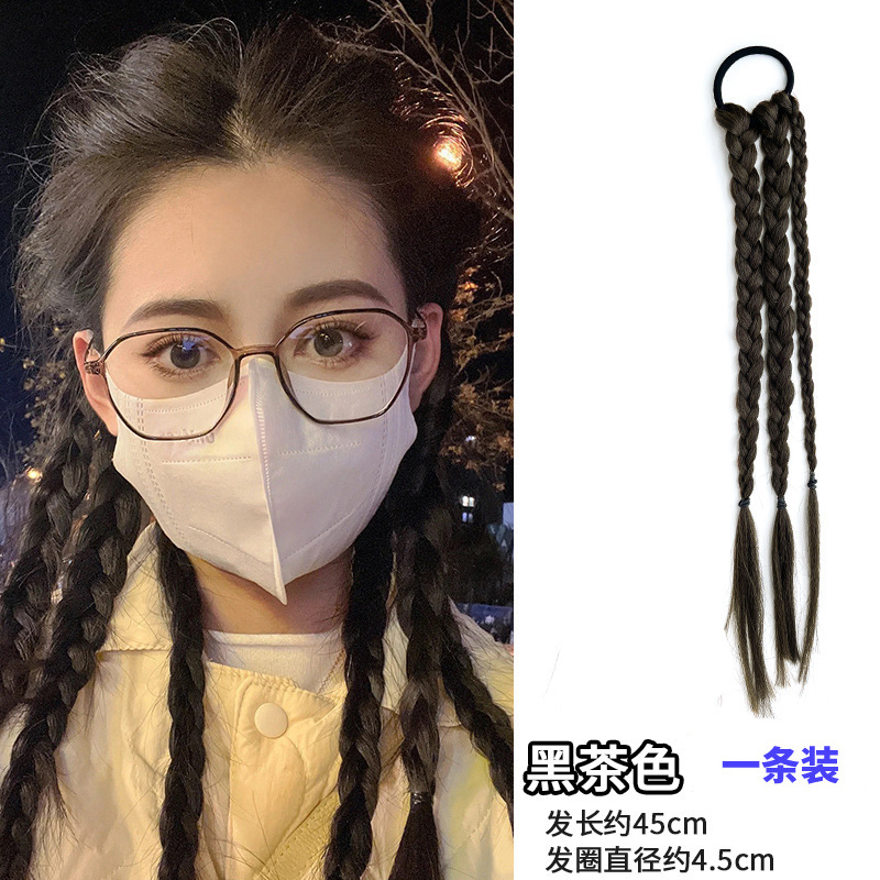 甜酷y2k假发辫子马尾绑发圈脏脏辫女拳击辫发饰儿童编发神器头绳详情12