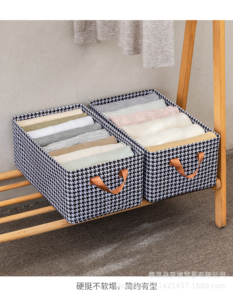 Oxford fabric thousand-bird grid steel frame style clothing and trousers storage box drawer type multi-functional dormitory wardrobe for organizing clothes pic 8