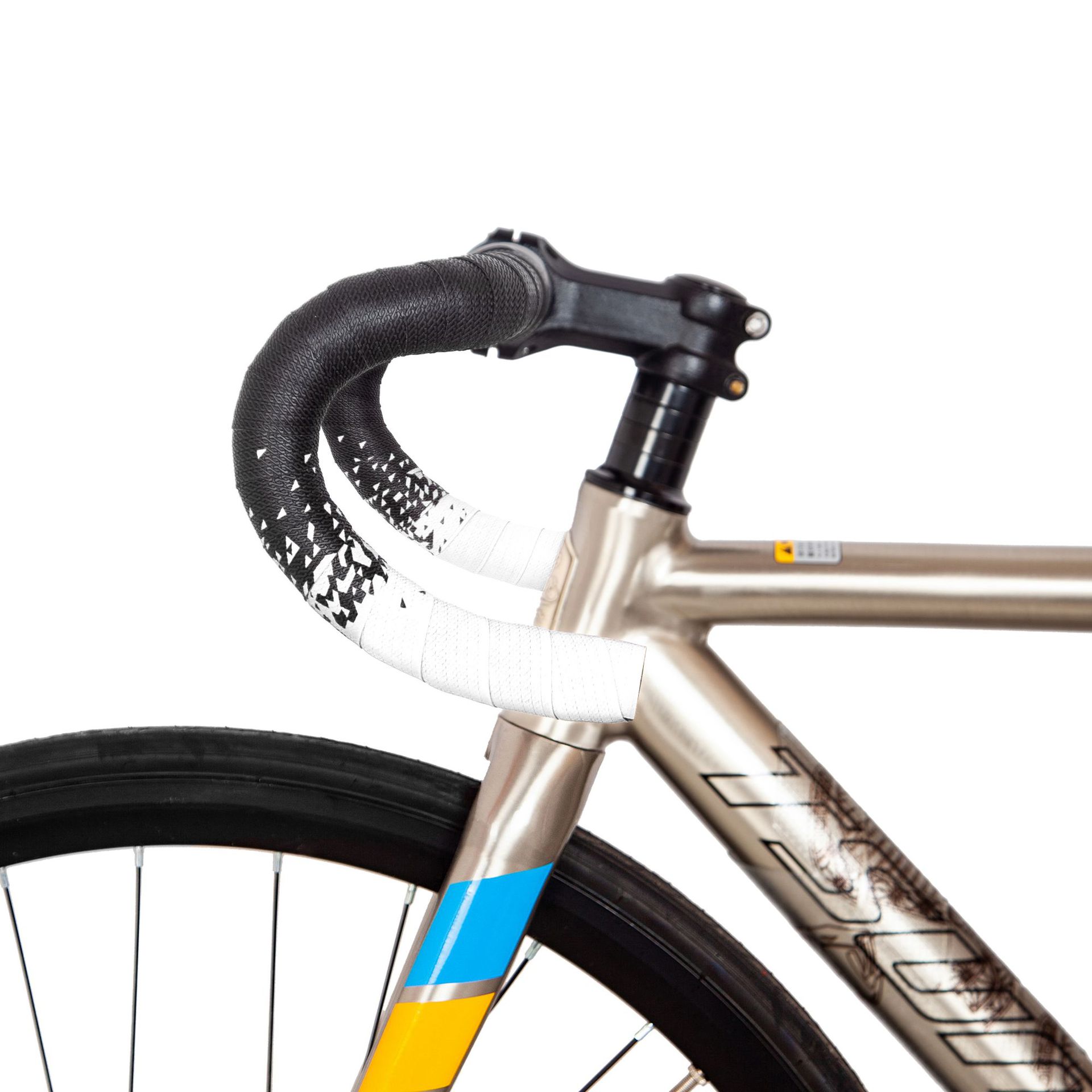 Cross-border gradient color road handlebars with anti-slip and shock-absorbing fixed flying two-color bicycle curved handlebars and leather breathable handlebars pic 11