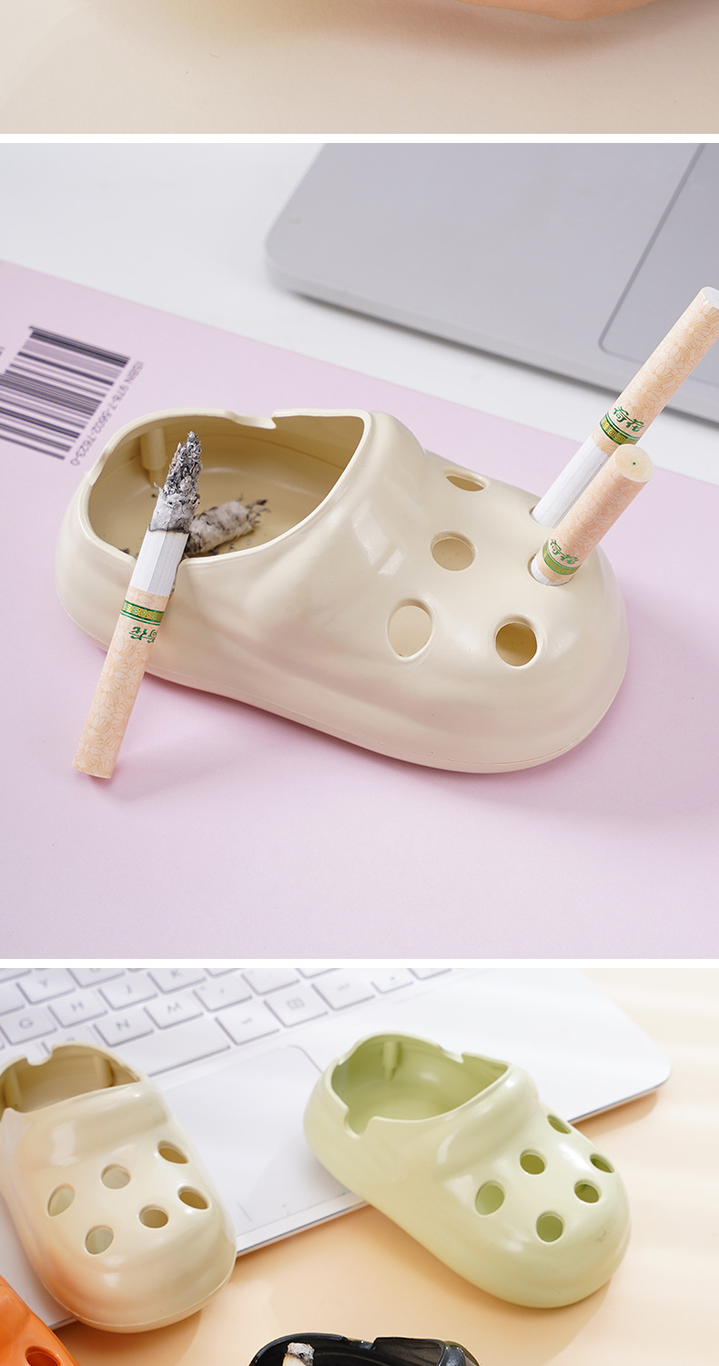 新款创意洞洞鞋烟灰缸办公室家用客厅桌面烟缸潮流网红洞洞鞋防飞详情10
