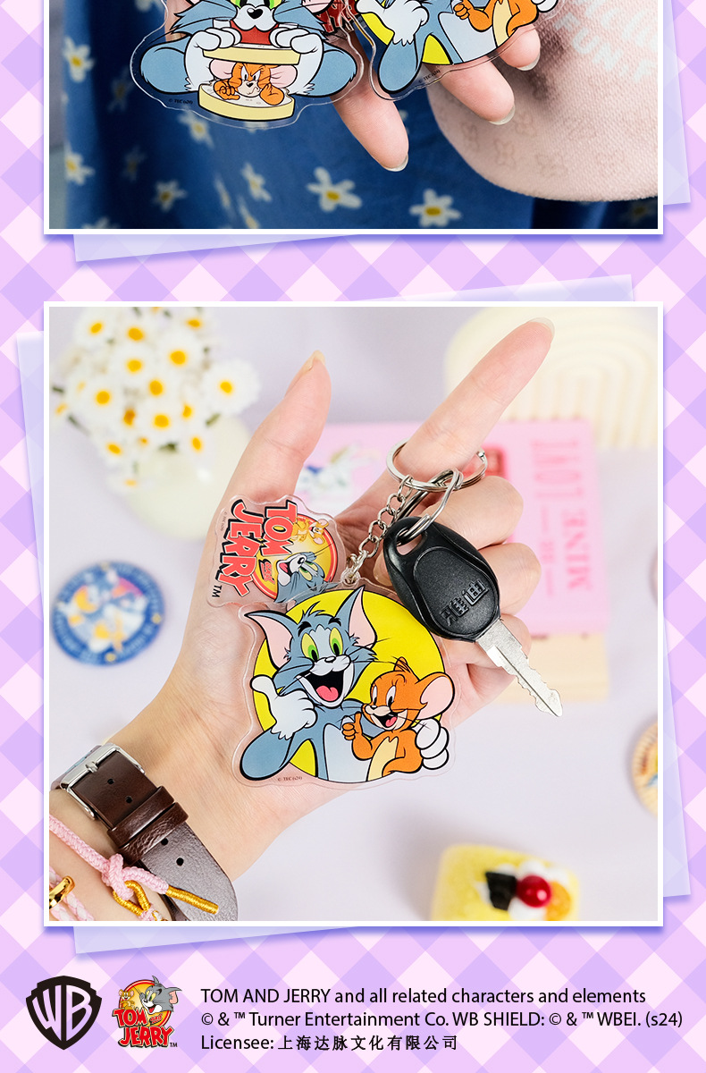 官方正版猫和老鼠卡通钥匙扣可爱学生亚克力挂饰包包创意挂件礼物详情10