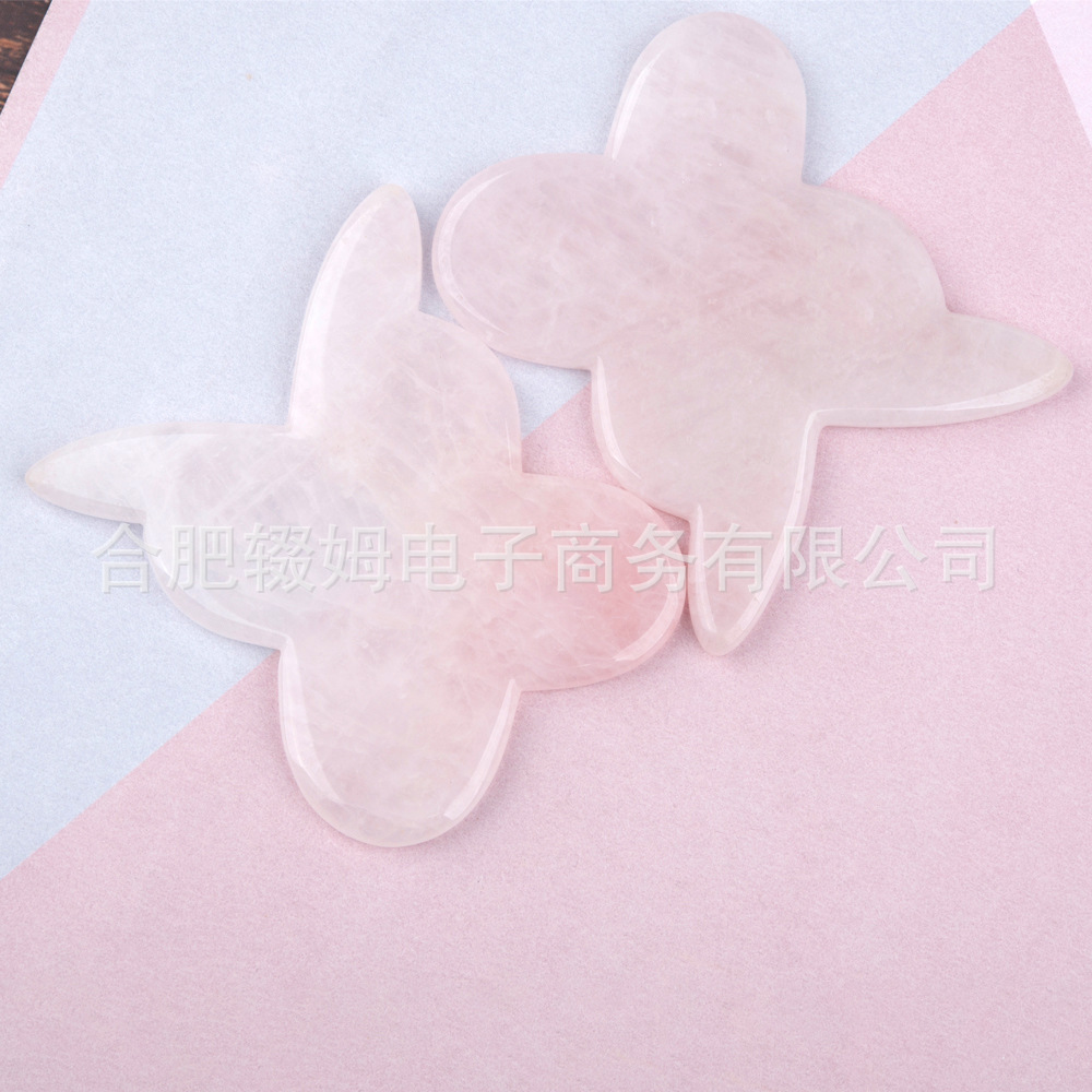 粉晶玉石厂家刮痧板粉水晶绿东陵面部脸部美容刮痧颈椎腿部全身详情35