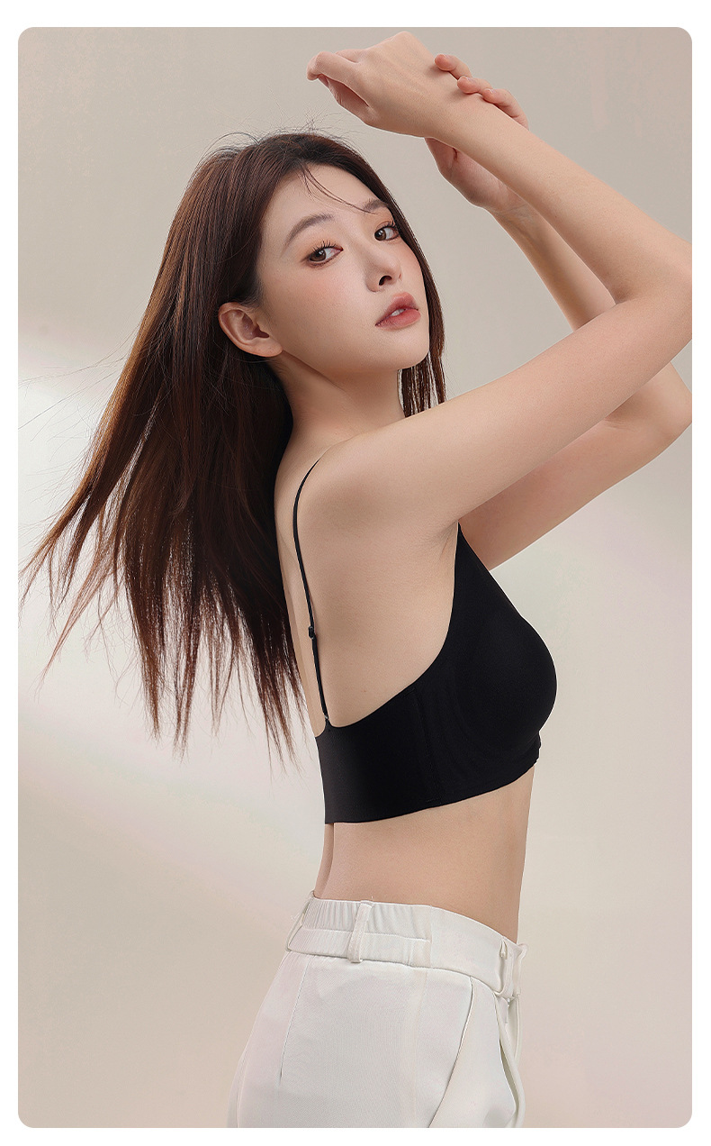 百亩花田自制提拉承托聚拢防下垂无痕前扣可拆卸调节肩带美背BRA详情26
