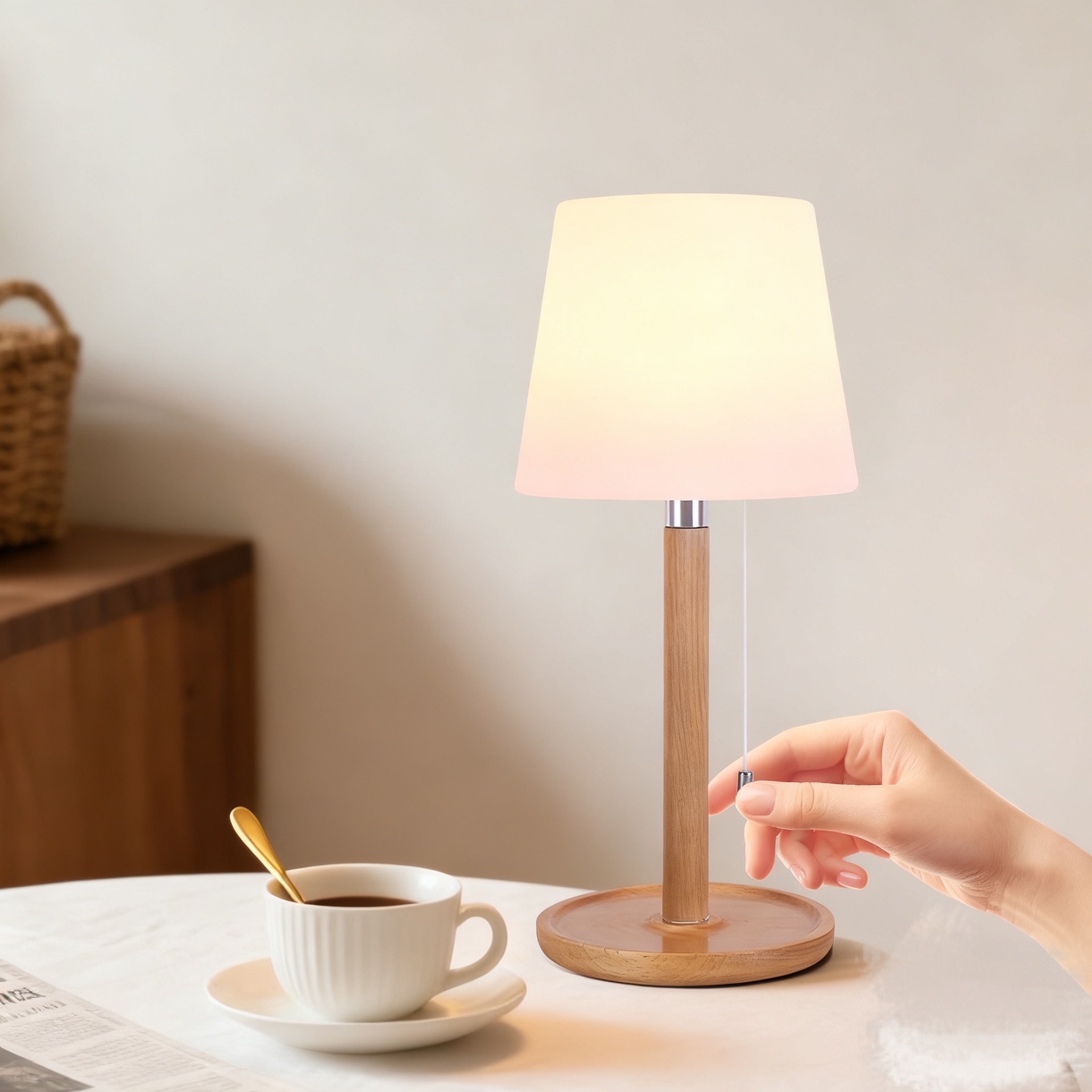 Nórdico simple crema viento luz de champiñones leche blanco nublado lámpara de mesa USB recargable atmósfera pequeña luz de noche ideas pic 6