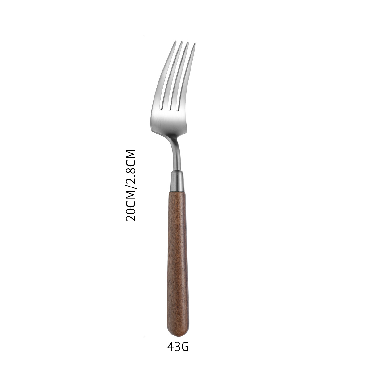 304 stainless steel knife, fork and spoon, light luxury retro walnut wood handle, Western cuisine brushed, restaurant household thickened soup spoon pic 3
