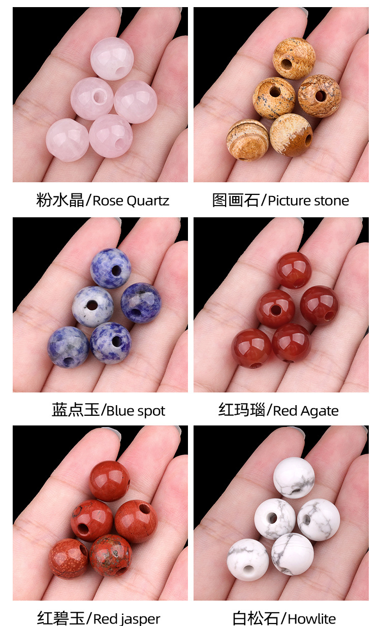 2197 large-hole crystal agate loose beads, 12mm large-hole DIY clothing accessories, educational and educational beading toys pic 4