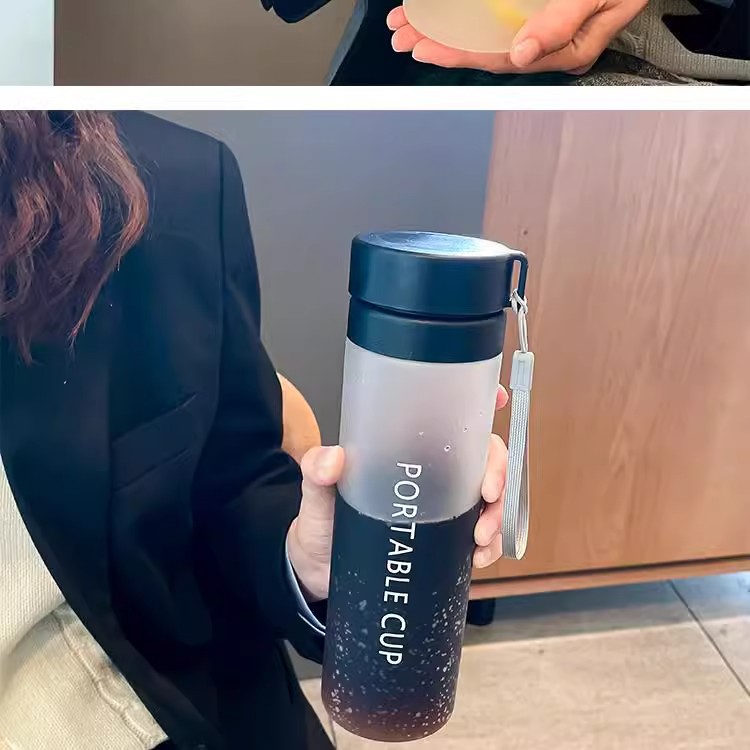 Summer new high appearance level water cup for male students, simple Korean version portable cup, large capacity, anti-drop plastic cup pic 7