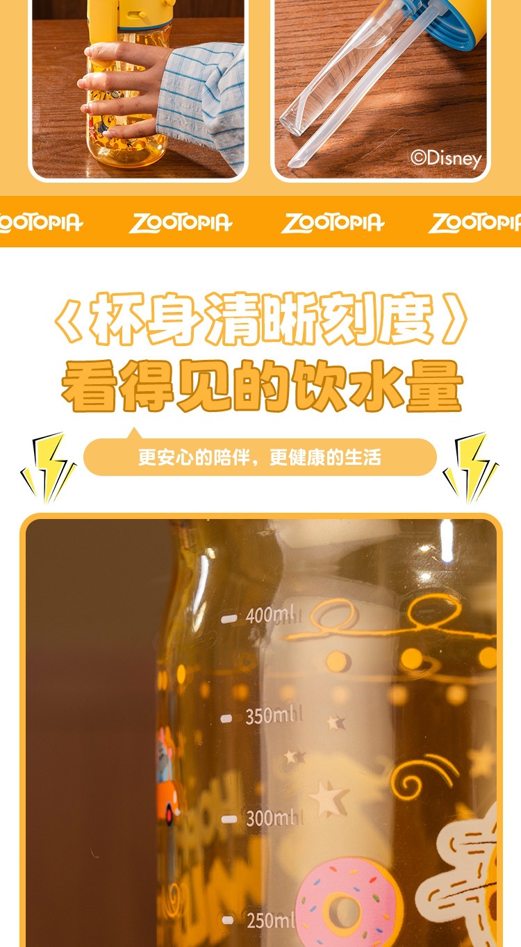 夏季吸管杯疯狂动物城水杯男女生高颜值创意便携水壶儿童可爱卡通详情6