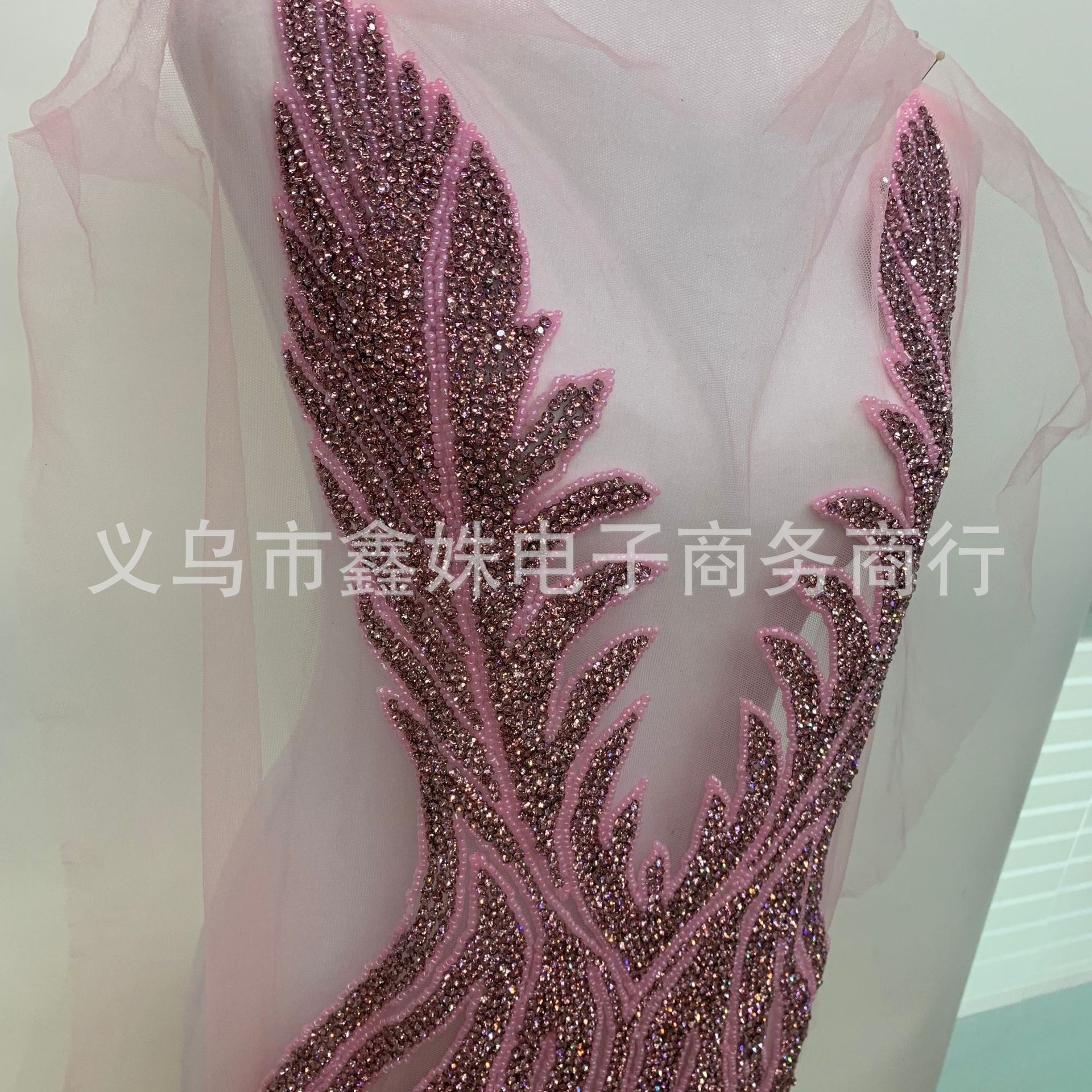 Luxurious handcrafted rhinestone applique clothing accessories with exquisite workmanship pic 3