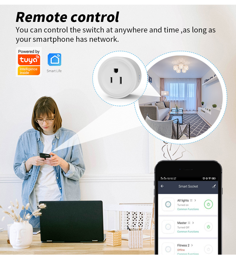 Smart socket wifi metering US standard socket Graffiti zigbee smart voice control mobile phone timer socket pic 3