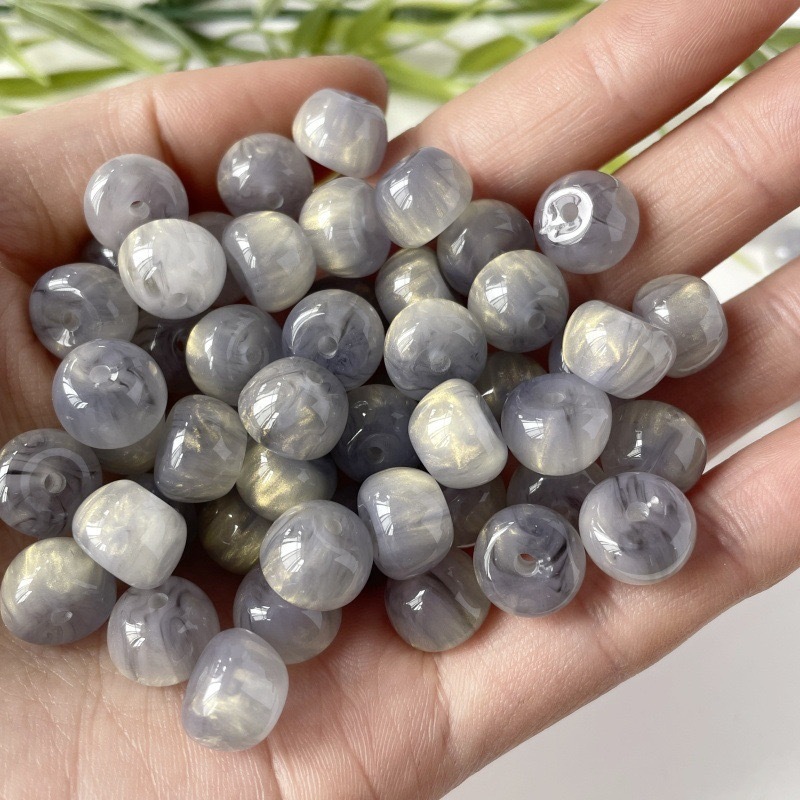 11*8 jelly-colored gilded resin apple beads, round beads, loose beads, string-beads, latched beads, diy handmade jewelry bracelet accessories pic 3