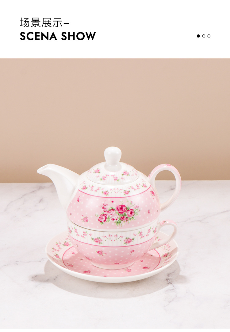 Foreign trade ceramic tea sets, high-temperature resistant flower and plant teapots, mother and child teapot sets, can be equipped with logos pic 11
