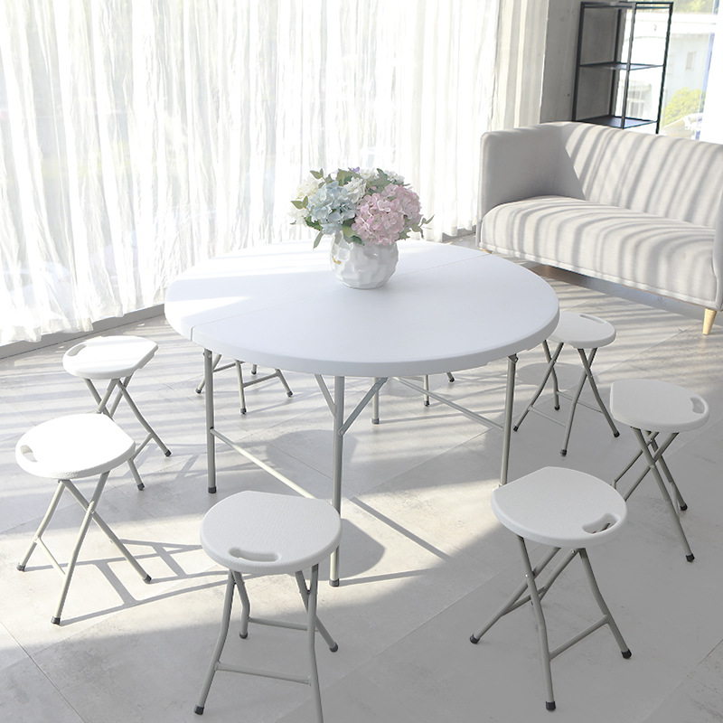 外贸折叠圆桌家用酒店饭店折叠大圆桌客厅餐厅户外简易塑料折叠桌详情23