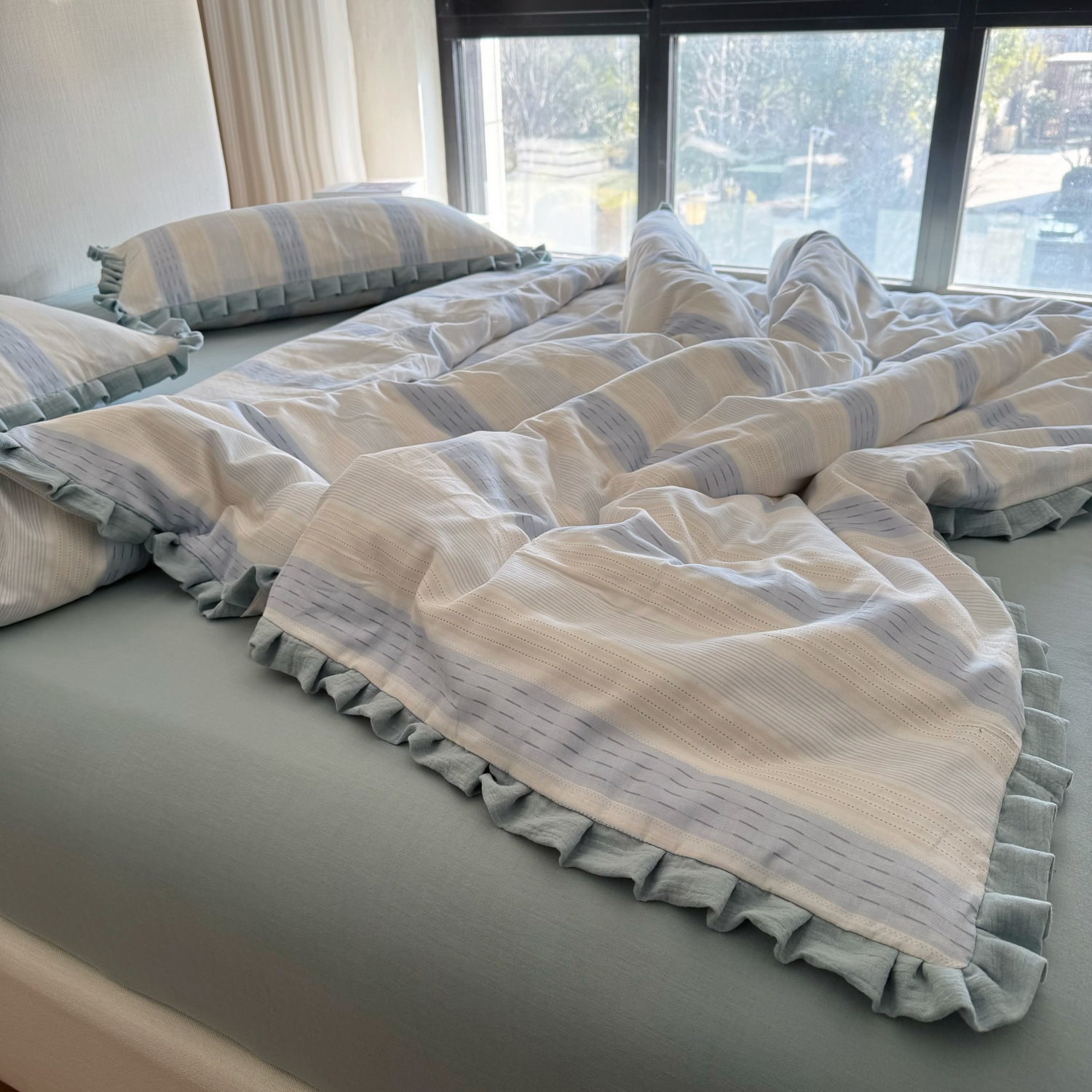 双层纱YU~A类母婴级双层纱布四件套法式少女心全棉宿舍床品详情13