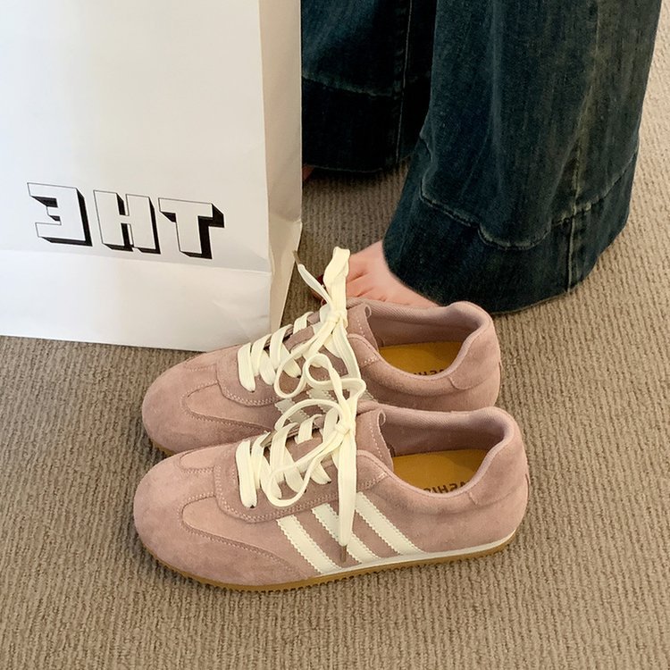 复古红色德训鞋女款小白鞋2025新款休闲板鞋运动厚底阿甘鞋详情19