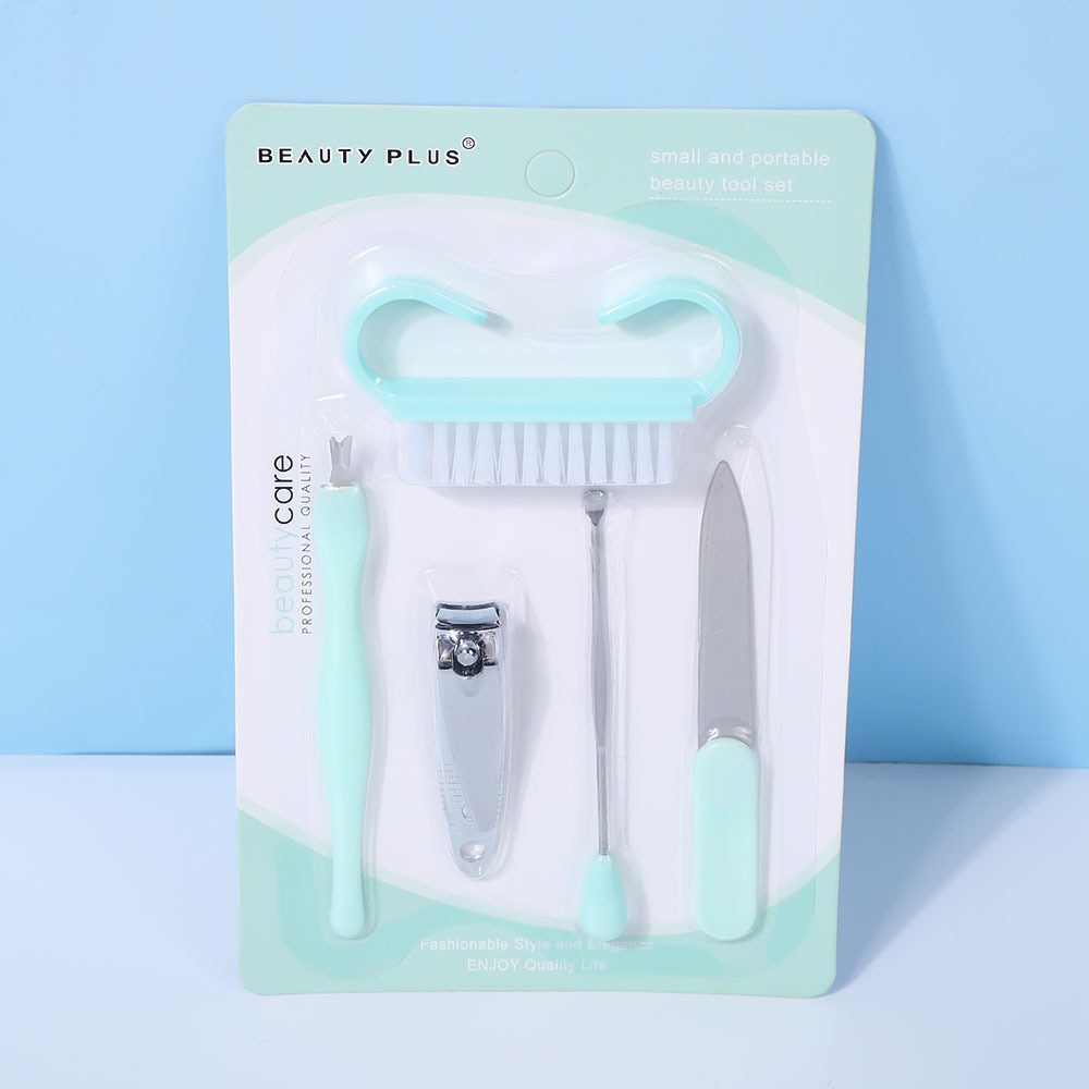 厂家批发指甲剪套装五件套指甲钳去死皮叉挖耳勺牛角梳美甲修甲工具组合维护工具详情3