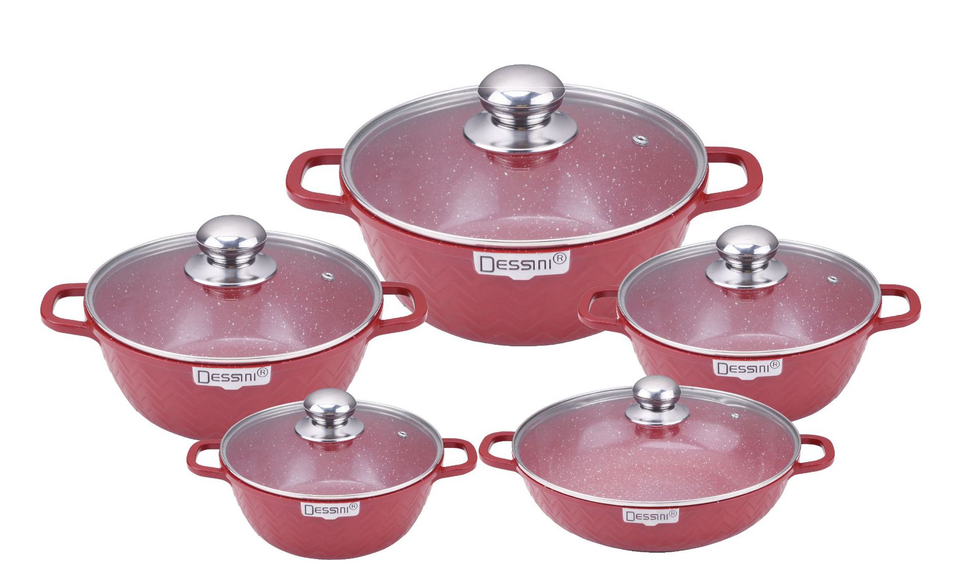 cookware dessini10pcs Non-stick Pan Set, Aluminum Pan set, tourmaline die-cast aluminum pan set pic 4