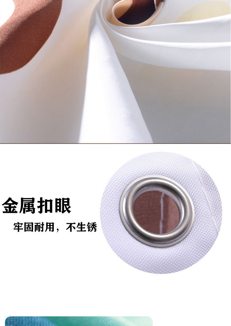 跨境浴帘套装免打孔防水防霉卫生间窗帘浴室门帘隔断帘厕所防走光详情10