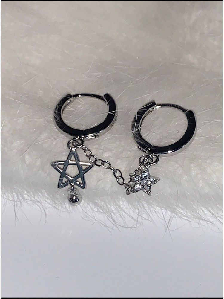 Korean simple diamond-encrusted elegant ear loops, electroplated matte silver ear rings, niche high-end earrings, personalized ear rings for women pic 5