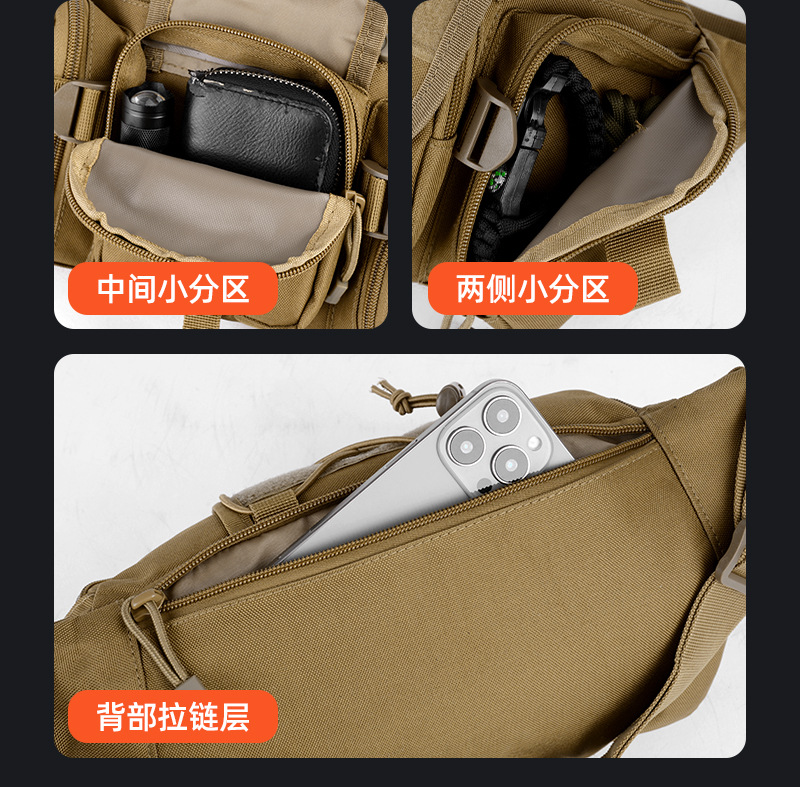  逸途 厂家直供户外运动防水腰包多功能钓鱼路亚包迷彩潮流商务战术胸包详情7
