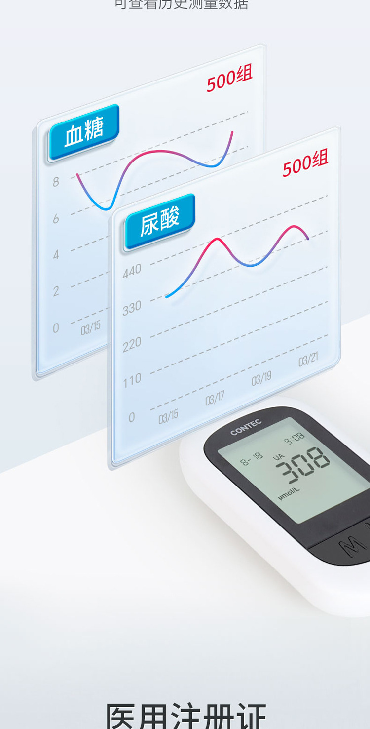 Kangtai blood glucose meter and uric acid meter, home medical-grade blood glucose and uric acid test strip set, portable for cross-border use pic 7