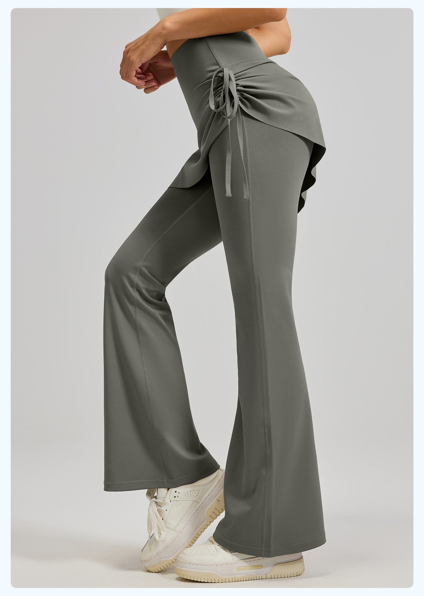 New wrinkled flared skirt pants, two sets of high-waisted, hip-lifting, slightly flared yoga pants for women pic 23