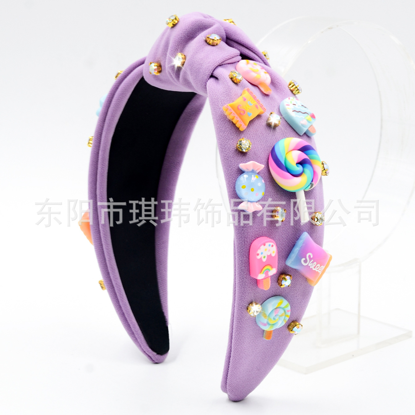 Qiwei Accessories Exclusive cross-border European and American back-to-school season diamond-encrusted hair bands, multi-color candy accessories, sweet and cute high skull top holiday date hair accessories pic 7