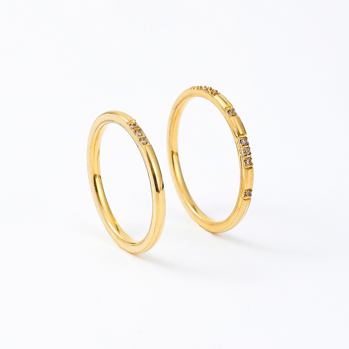 跨境钛钢戒指情侣对戒简约极细食指镶钻尾戒素圈戒指不锈钢饰品详情5