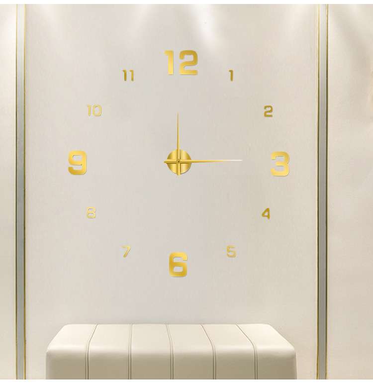 European-style simple large-sized luminous silent clock diy three-dimensional digital wall clock for living room and bedroom digital wall clock pic 25